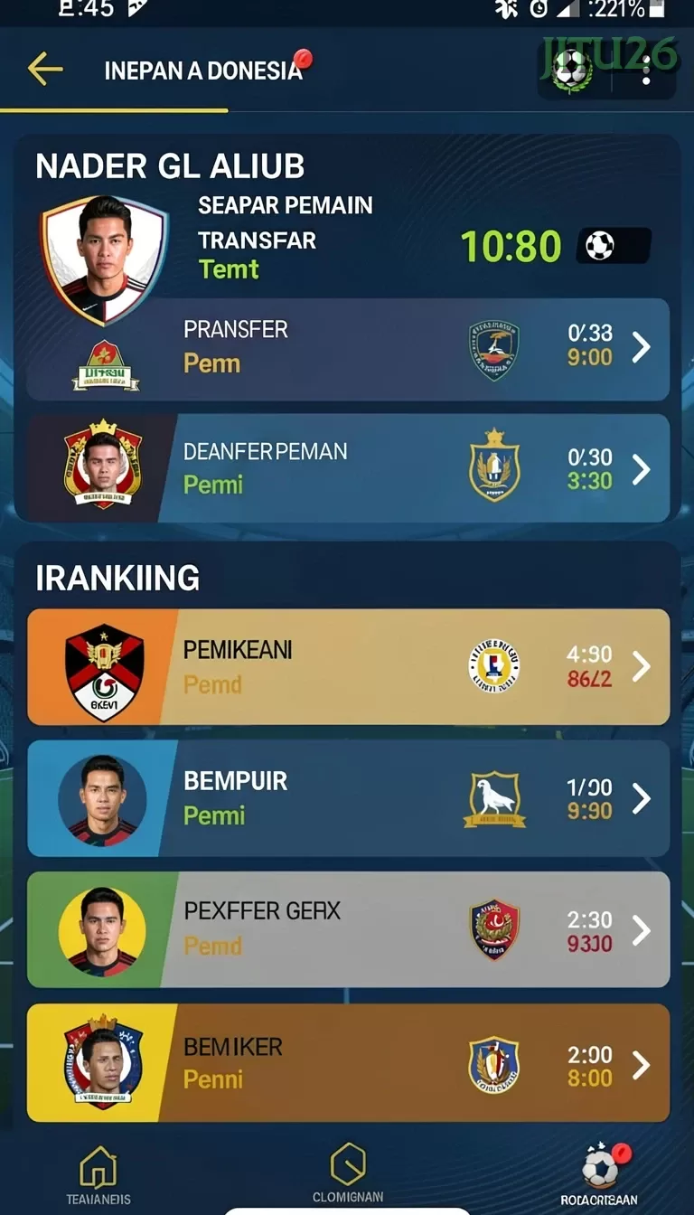Cuplikan layar FA99 — menu navigasi